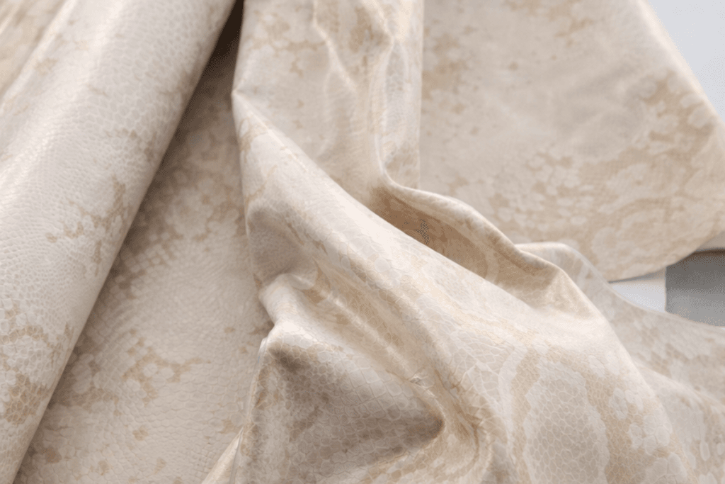 snake print calf leather satin texture for bags shoes and leather accessories